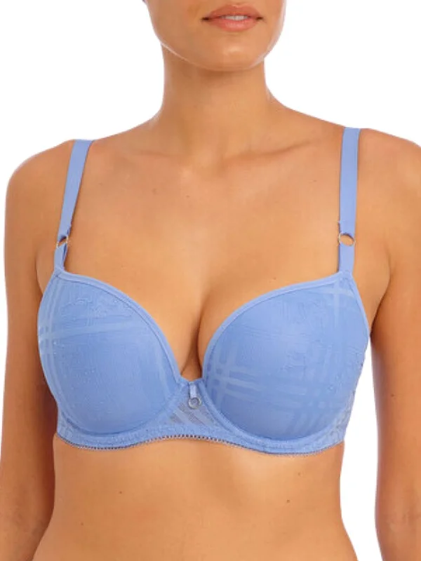 Fatale Moulded Plunge T-Shirt Bra - Cornflower Fitted T-Shirt Seamless Stretchy