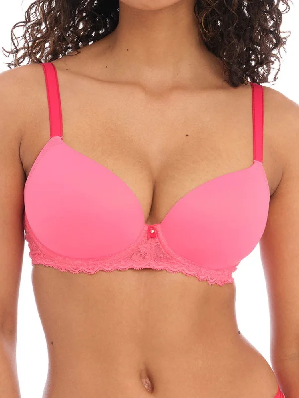 Offbeat Moulded Demi T-Shirt Bra - Pink Front Pockets Side Pockets Patch Pockets