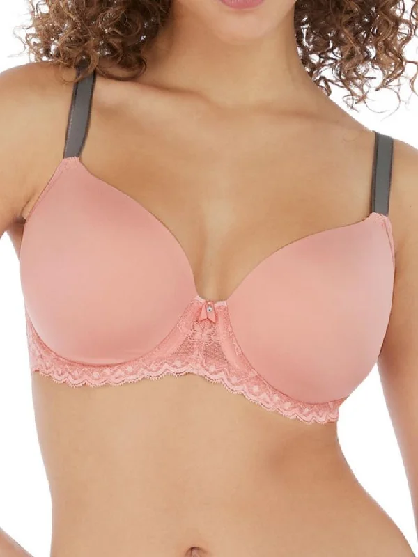 Offbeat Moulded Demi T-Shirt Bra - Rosehip Collared Crew Neck Turtle Neck