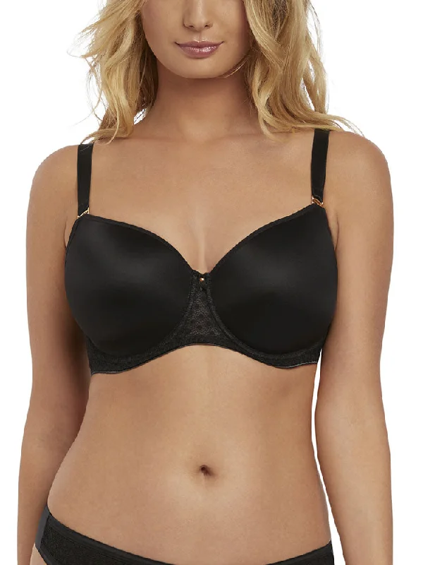 Starlight T-Shirt Bra - Black Solid Print Embellished