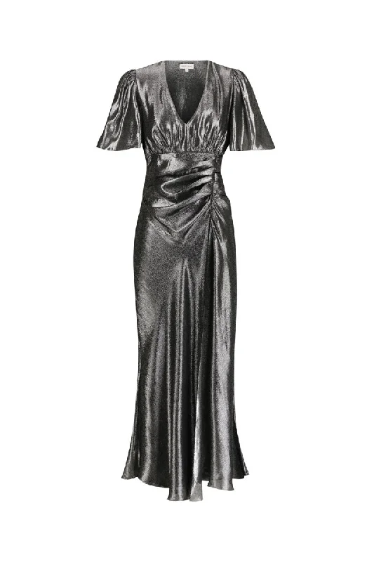 IBADAT DRESS IN NOIR METALLIC