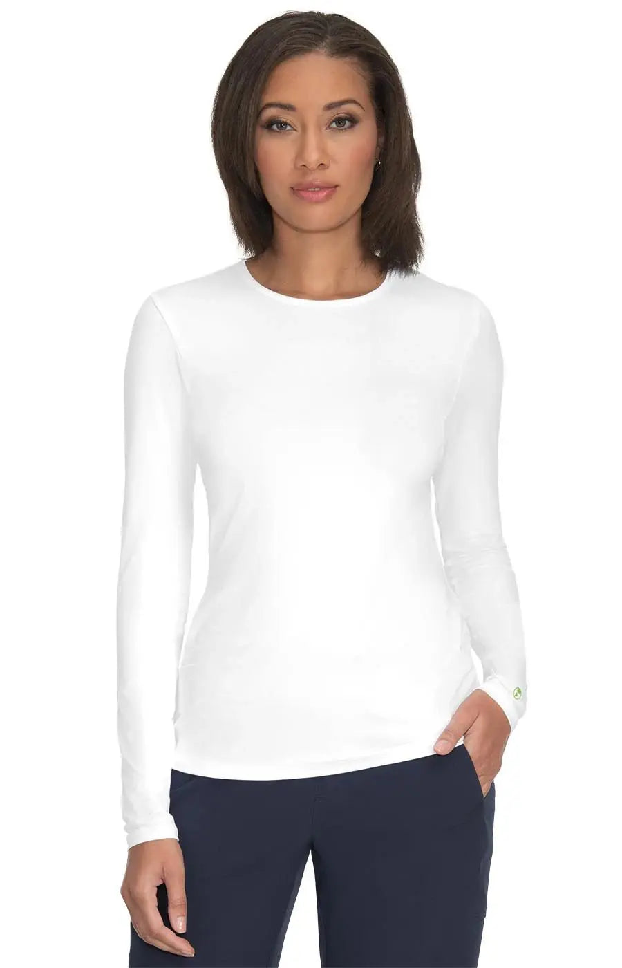 Koi Women's Wellbeing Tee - White Embroidered Appliqued Beaded