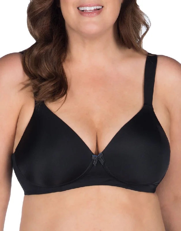 Leading Lady Brigitte Classic Wirefree Padded T-Shirt Bra Black 5225 Ribbed Striped Patterned Leading Lady Brigitte Classic Wirefree Padded T-Shirt Bra Black 5225 Ribbed Striped Patterned