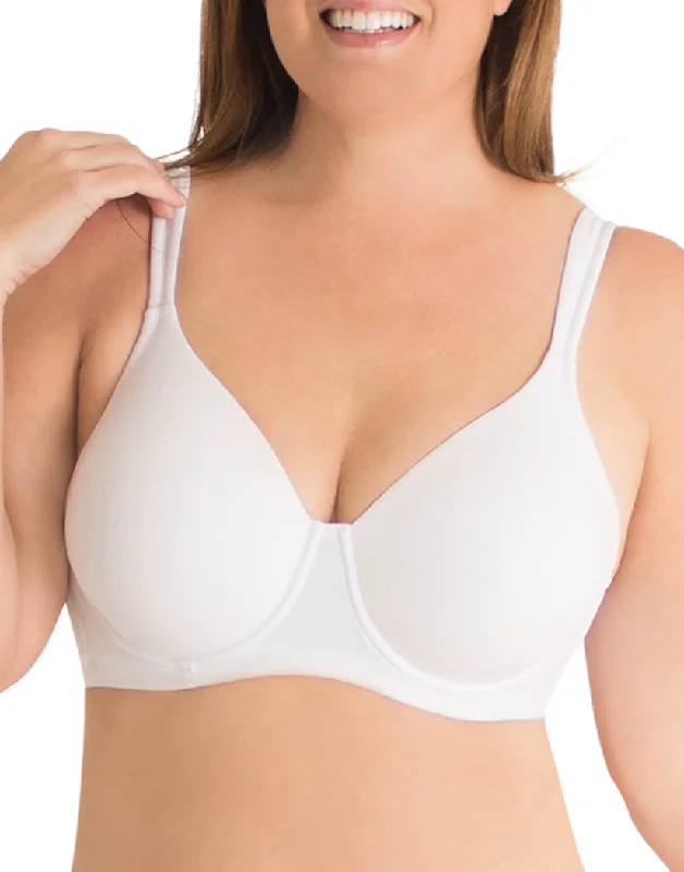 Leading Lady The Brigitte Molded Padded T-Shirt Bra White 5028 Fleece Nylon Spandex