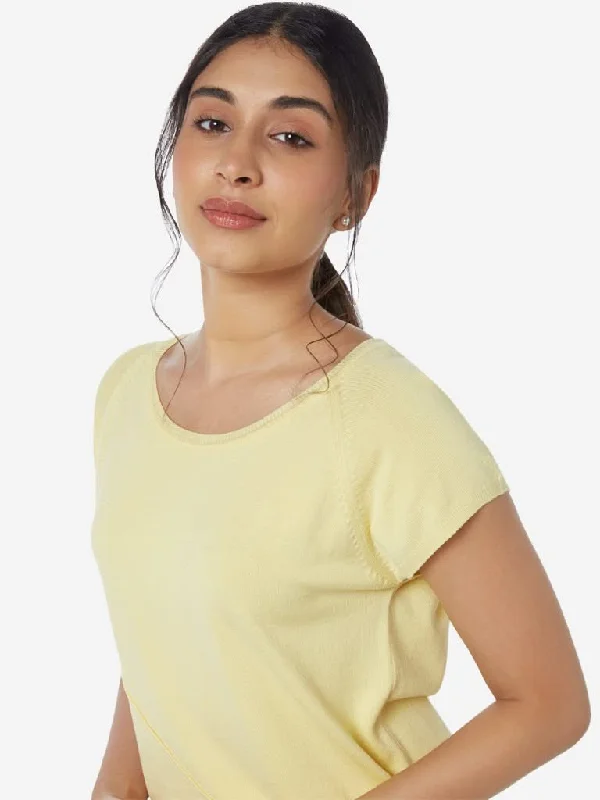 LOV Yellow Crewneck T-Shirt Graphic T-Shirt Round Neck Polyester