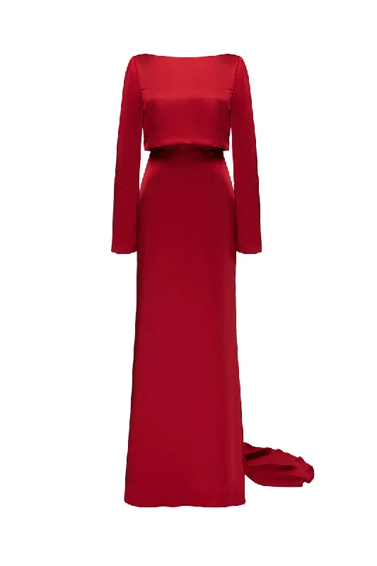 MARBLE GOWN IN RED