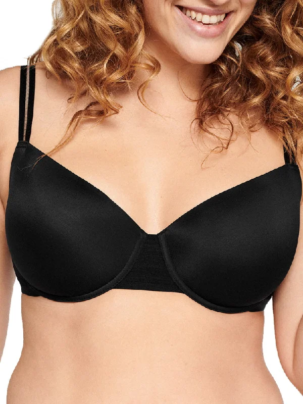 The Monday T-Shirt Bra - Black Notch Collar Peter Pan Collar Cowl Neck