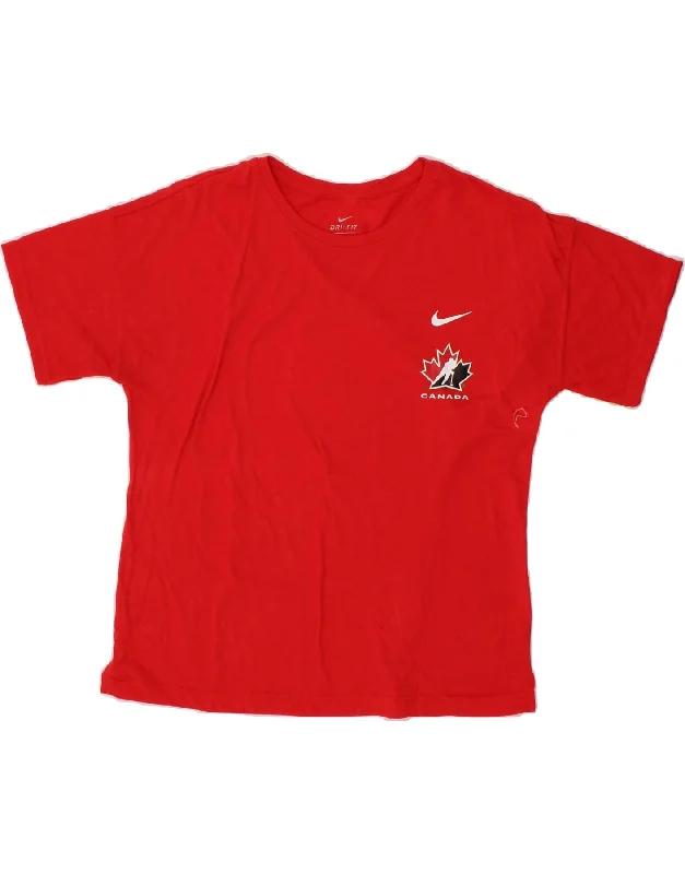 NIKE Womens Dri Fit T-Shirt Top UK 16 Large Red Polyester Jersey Fabric Tulle Fabric Batik Fabric NIKE Womens Dri Fit T-Shirt Top UK 16 Large Red Polyester Jersey Fabric Tulle Fabric Batik Fabric