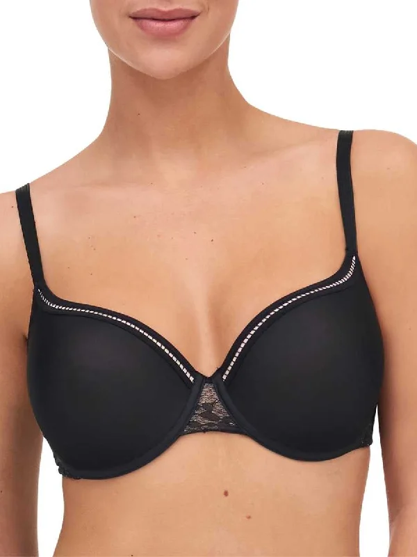 Olivia Covering T-Shirt Bra - Black Chenille Blend Fleece Blend Nylon Blend