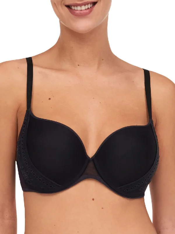 Prisca Covering T-Shirt Bra - Black Fleece Nylon Spandex