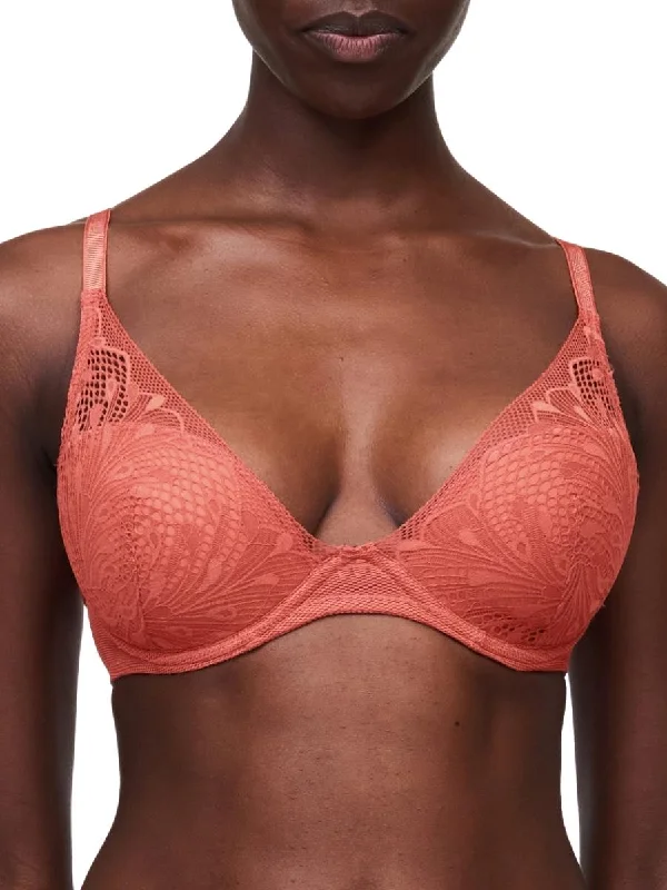 Thelma Plunge T-Shirt Bra - Orange Brule Basic T-Shirt Crew Neck Short Sleeve