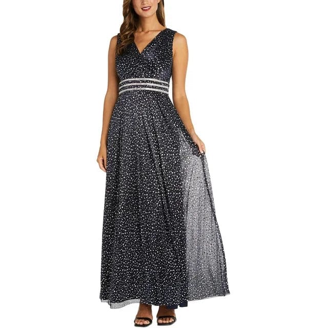 R&M RICHARDS - Metallic Crinkle Dress