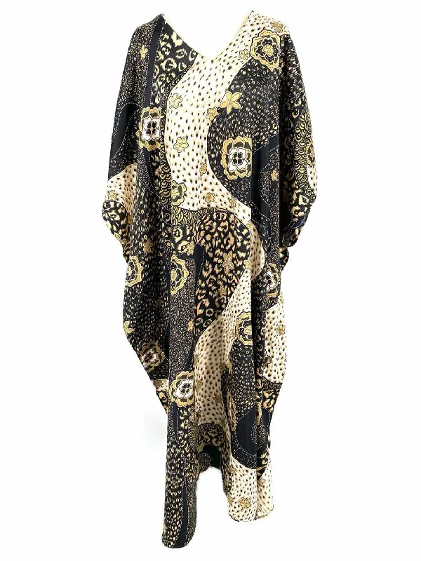 Sante Women's Gold Animal Print Caftan Size XL Dress