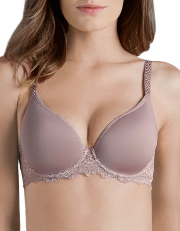 Simone Perele Caresse 3D Plunge T-Shirt Bra Sand 12A316 Print Jacquard Patchwork