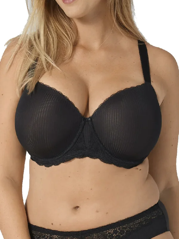 Modern Feeling T-Shirt Bra - Black Embroidered Appliqued Beaded