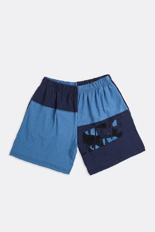 Unisex Rework Nike Patchwork Tee Shorts - M Hooded Caped Shawl Collar