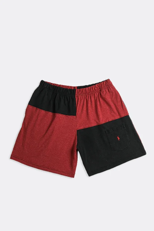 Unisex Rework Patchwork Tee Shorts - L Fleece Fabric Down Fabric Feather Fabric
