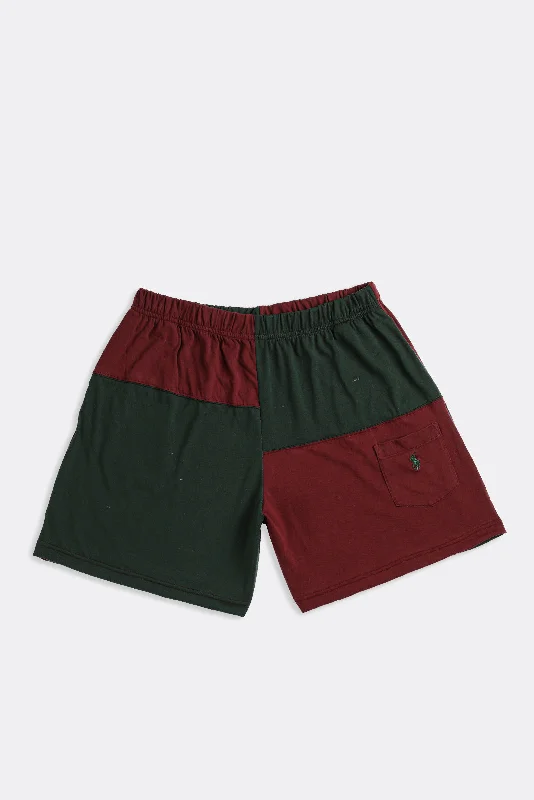 Unisex Rework Patchwork Tee Shorts - L Zippered Front Buttoned Front Snap Front