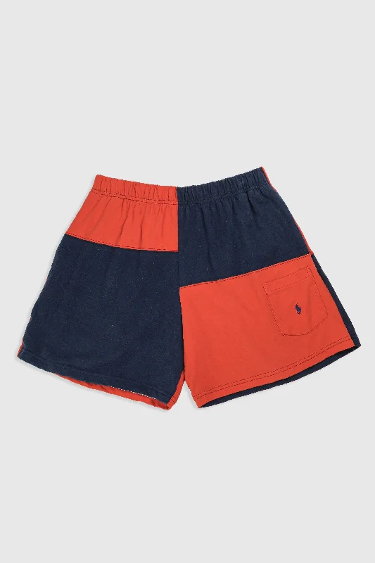 Unisex Rework Patchwork Tee Shorts - L Lace Blend Ribbed Blend Corduroy Blend