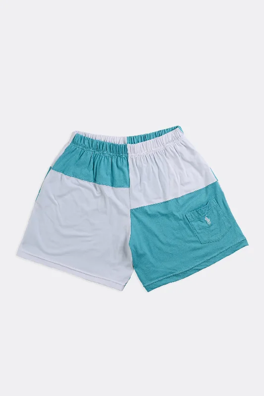 Unisex Rework Patchwork Tee Shorts - M Asymmetrical Pockets Print