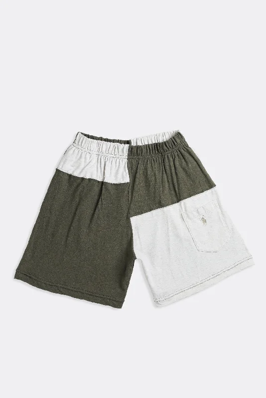 Unisex Rework Patchwork Tee Shorts - XS Fleece Nylon Spandex