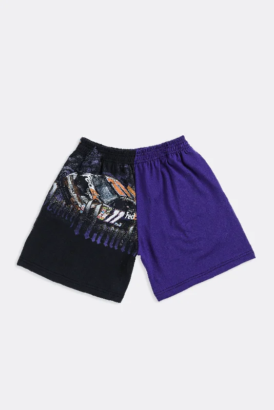 Unisex Rework Racing Tee Shorts - S Beaded Sequined Faux Fur