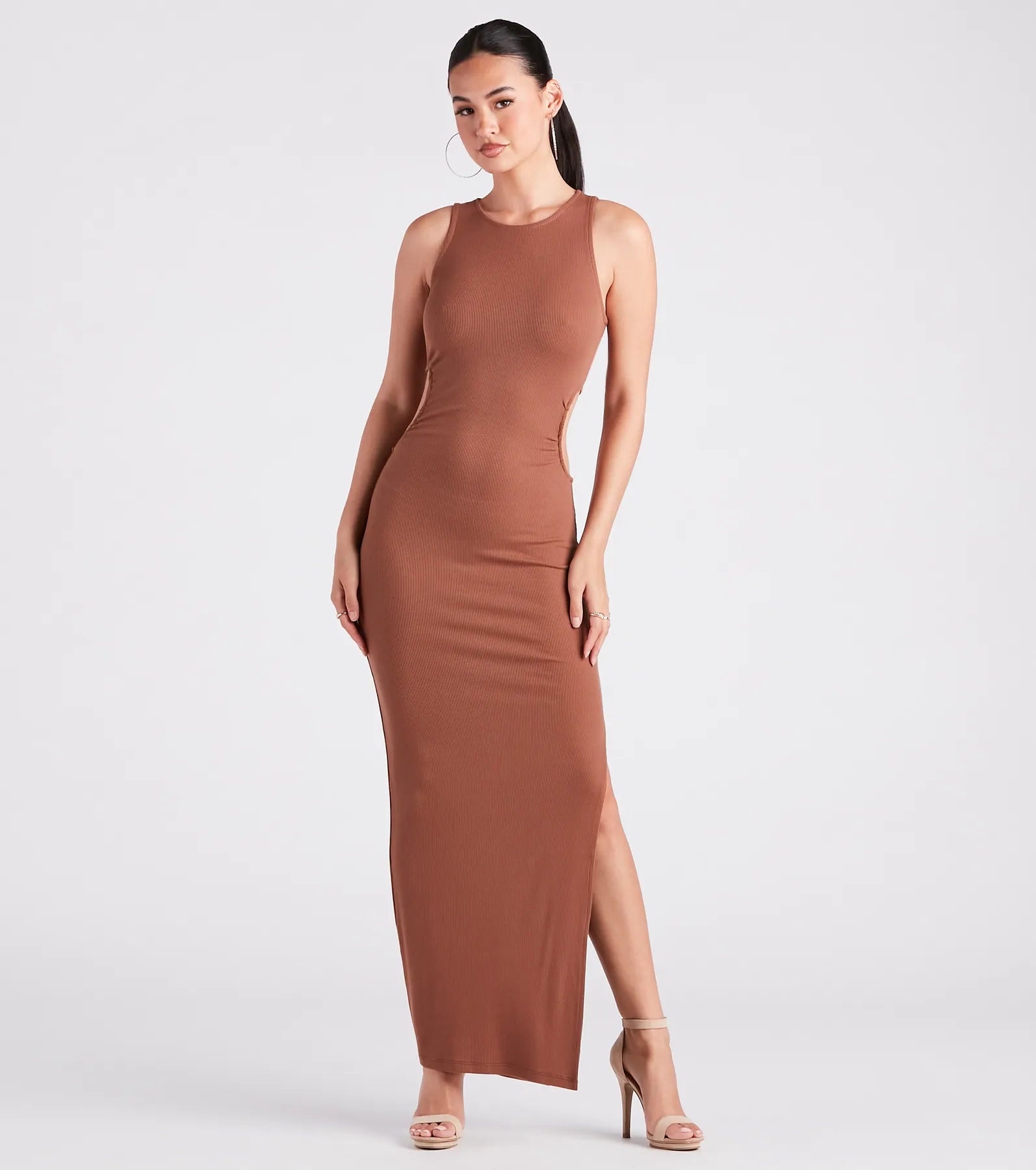 Casual-Chic Style Muse High Slit Maxi Dress Fashionable High-Low Maxi Dress