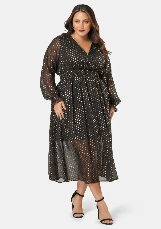 Climaxic Spot Maxi Dress Fashionable High-Waist Maxi Dress