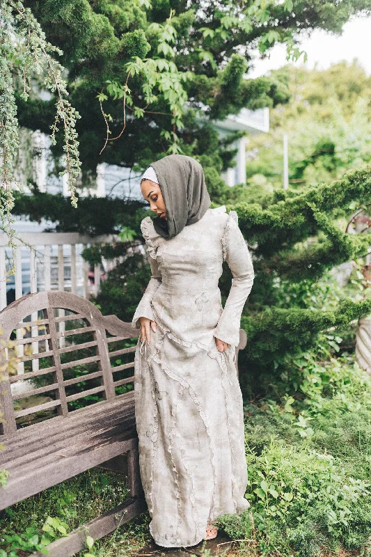 Daisy Organza Floral Maxi Dress- Sage Trendy Ruffled Maxi Dress