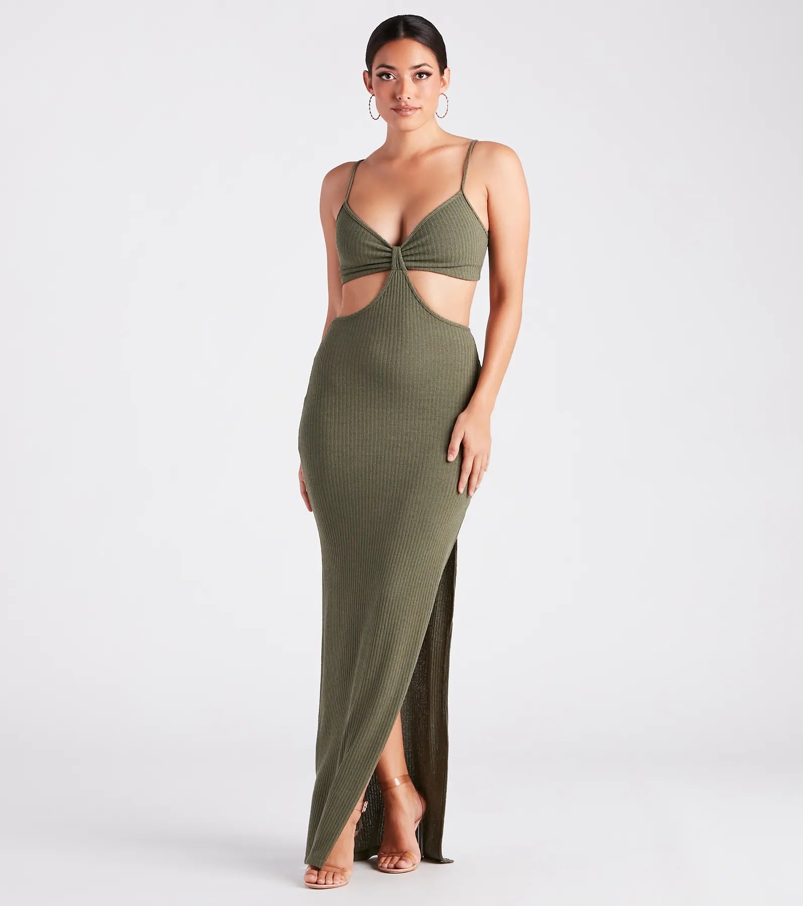 Easy Decision V-Neck Cutout Maxi Dress Elegant Wraparound Maxi Dress