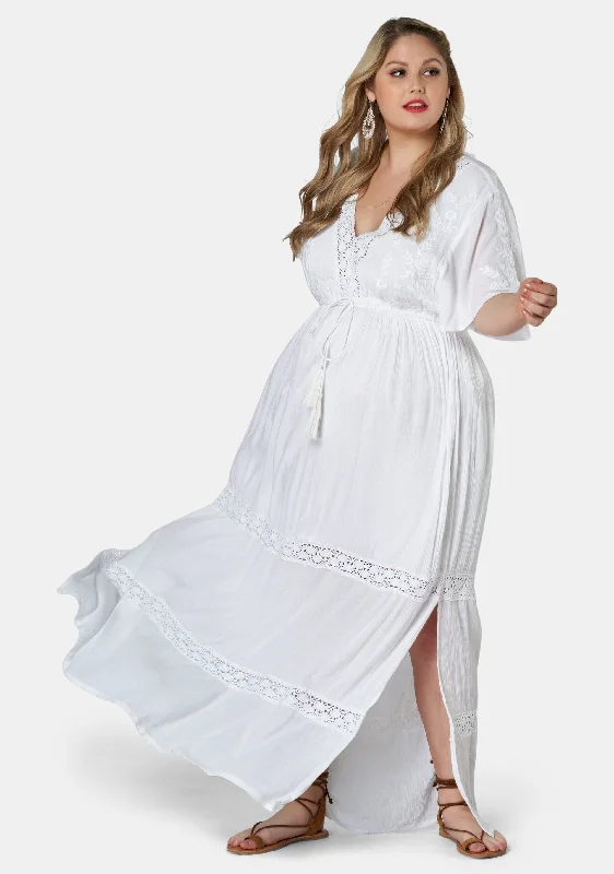 Floating Clouds Maxi Dress Comfortable T-Shirt Maxi Dress