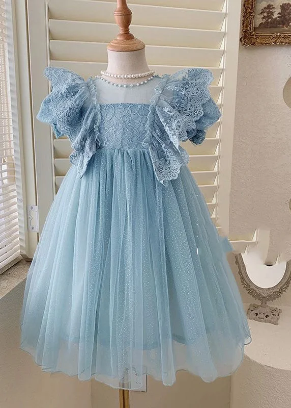 Handmade Blue O-Neck Patchwork Nail Bead Tulle Girls Maxi Dress Summer Stylish A-Line Maxi Dress Handmade Blue O-Neck Patchwork Nail Bead Tulle Girls Maxi Dress Summer Stylish A-Line Maxi Dress