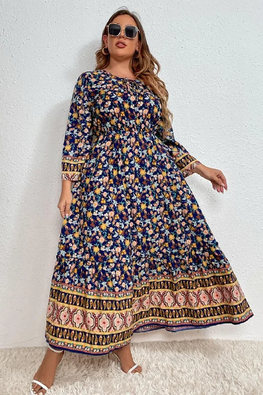 Honey Melo Apparel Plus Size Bohemian Round Neck Maxi Dress Comfortable Pleated Maxi Dress Honey Melo Apparel Plus Size Bohemian Round Neck Maxi Dress Comfortable Pleated Maxi Dress