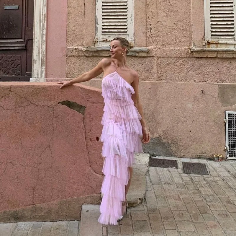Lizakosht New Ins Style Dinner Sexy Girl Cake Dress Open Back Mesh Neck Length Maxi Dresses Mujer Vestido Trendy Maxi Dress with Belt Lizakosht New Ins Style Dinner Sexy Girl Cake Dress Open Back Mesh Neck Length Maxi Dresses Mujer Vestido Trendy Maxi Dress with Belt