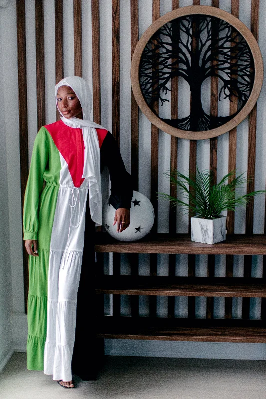 Rayon Maxi Dress - Free Palestine Inspired - Portion of Profits Donated to Gaza Humanitarian Aid Cozy Longline Maxi Dress Rayon Maxi Dress - Free Palestine Inspired - Portion of Profits Donated to Gaza Humanitarian Aid Cozy Longline Maxi Dress