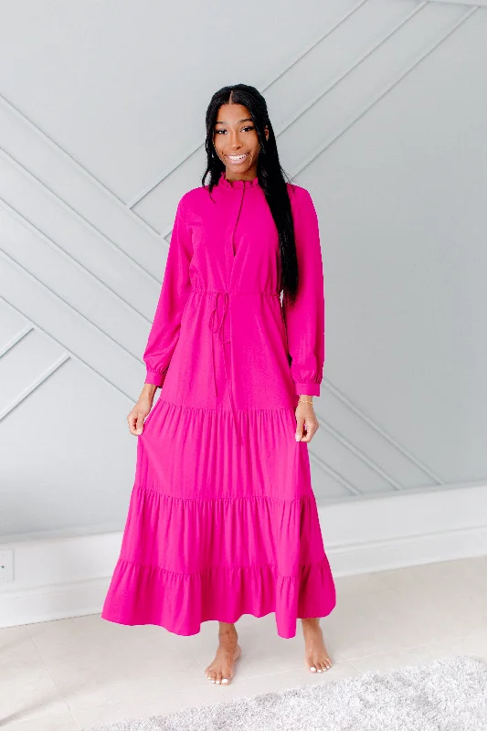 Maxi Dress - Magenta Bloom Cozy Spaghetti Strap Maxi Dress