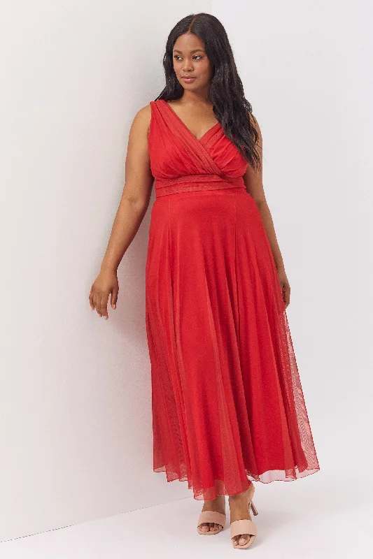 Nancy Marilyn Mesh Maxi Dress Elegant Maxi Dress with Slit