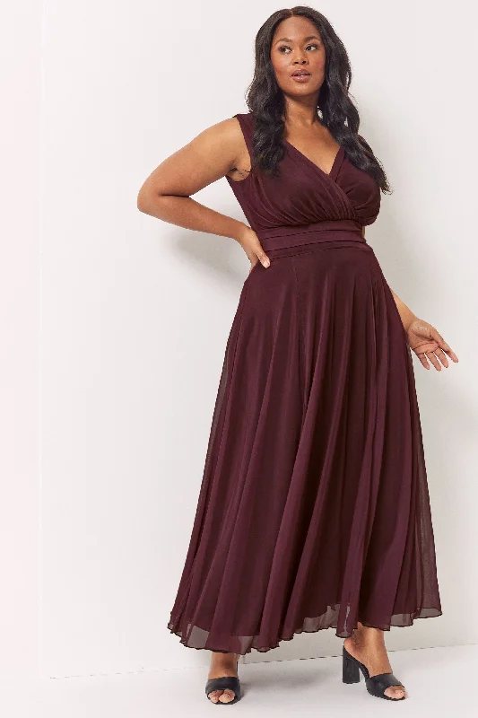 Nancy Marilyn Ruby Red Chiffon Maxi Dress Stylish Boho Maxi Dress