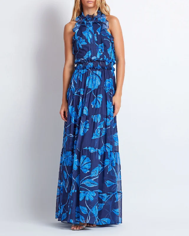 PatBo Nightflower Back Maxi Dress Trendy Button Front Maxi Dress