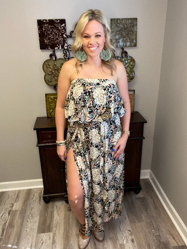 Tulip Floral Maxi Dress Fashionable Layered Maxi Dress