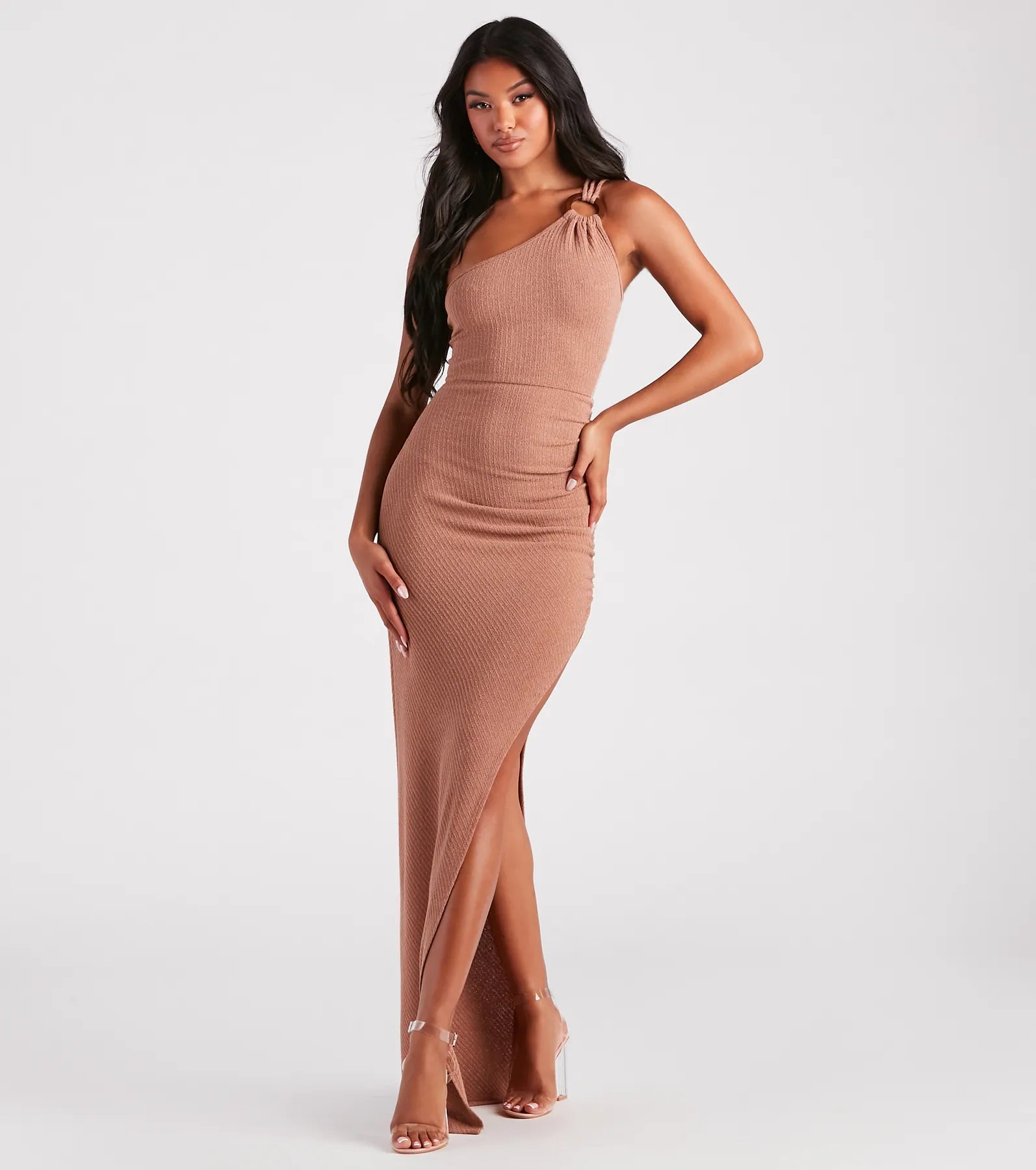Vacay In Bali One-Shoulder Maxi Dress Comfortable Plunging Neckline Maxi Dress