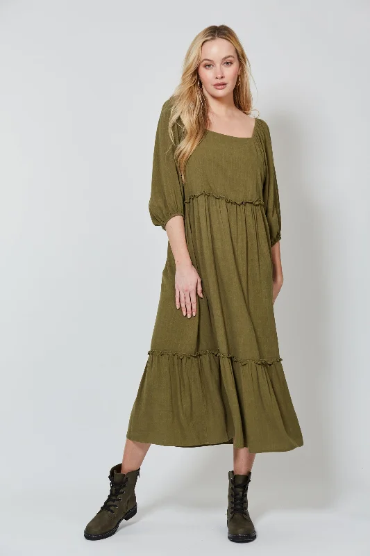 Vera Tiered Maxi Dress - ISLE OF MINE Comfortable Pleated Maxi Dress