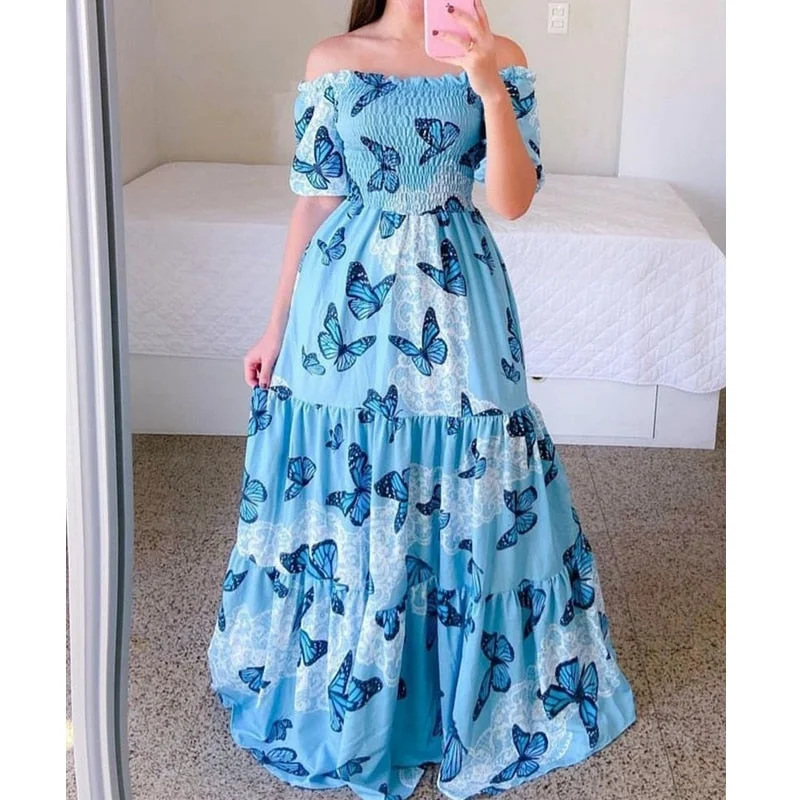 Wepbel 2022 Slash Collar Maxi Dress Women Off-Neck Printed Large-Hem Tube Top Dresses Slim Fits Full Length Bohe Dress Vestidos Stylish A-Line Maxi Dress Wepbel 2022 Slash Collar Maxi Dress Women Off-Neck Printed Large-Hem Tube Top Dresses Slim Fits Full Length Bohe Dress Vestidos Stylish A-Line Maxi Dress