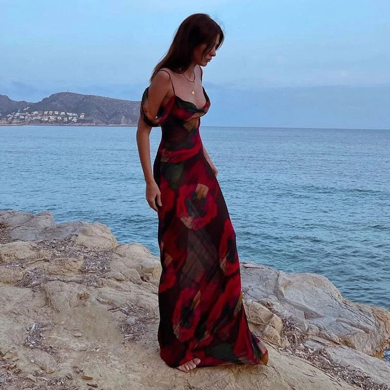Darianrojas Women Sexy Boho Floral Holiday Long Maxi Dress Summer Evening Party Mesh Sundress Vacation Spaghetti Strap A-line Dresses Robes Stylish Off-Shoulder Maxi Dress Darianrojas Women Sexy Boho Floral Holiday Long Maxi Dress Summer Evening Party Mesh Sundress Vacation Spaghetti Strap A-line Dresses Robes Stylish Off-Shoulder Maxi Dress