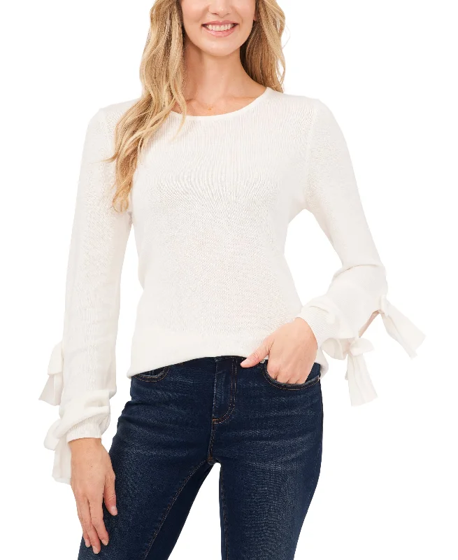 Women's Long Sleeve Button-Up Bow Neck Blouse Casual Relaxed Blouse