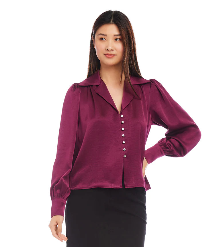 Shirred Satin Blouse Soft Satin Blouse