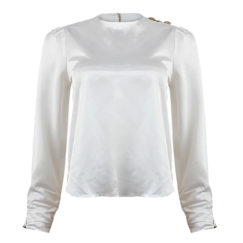 Casual Blouses Pleated Collar Blouse