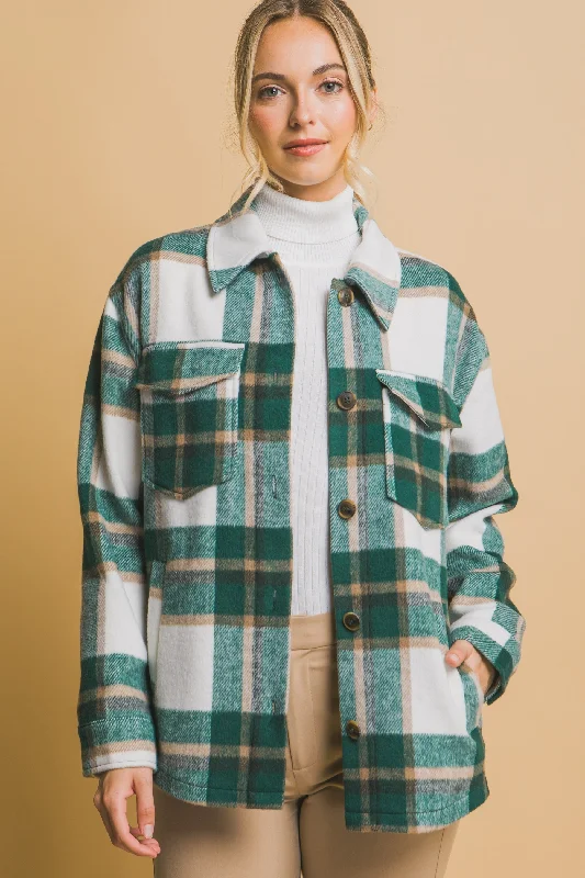 Amren Button Up Shacket- 2 Colors! High Neck Blouse