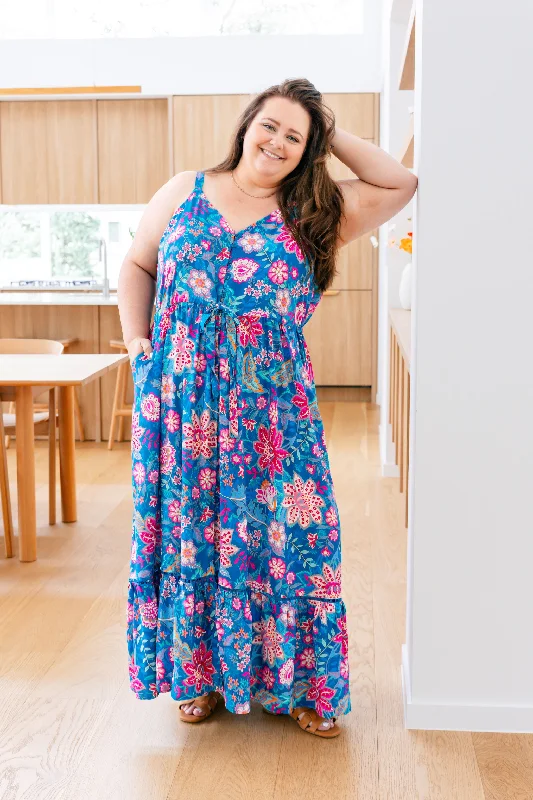 April Maxi Dress in Paisley Floral Comfortable Flowy Maxi Dress