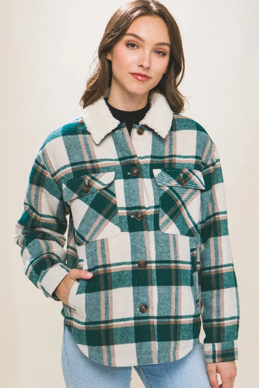 Beloved Memories Sherpa Shacket Feminine Tie Blouse